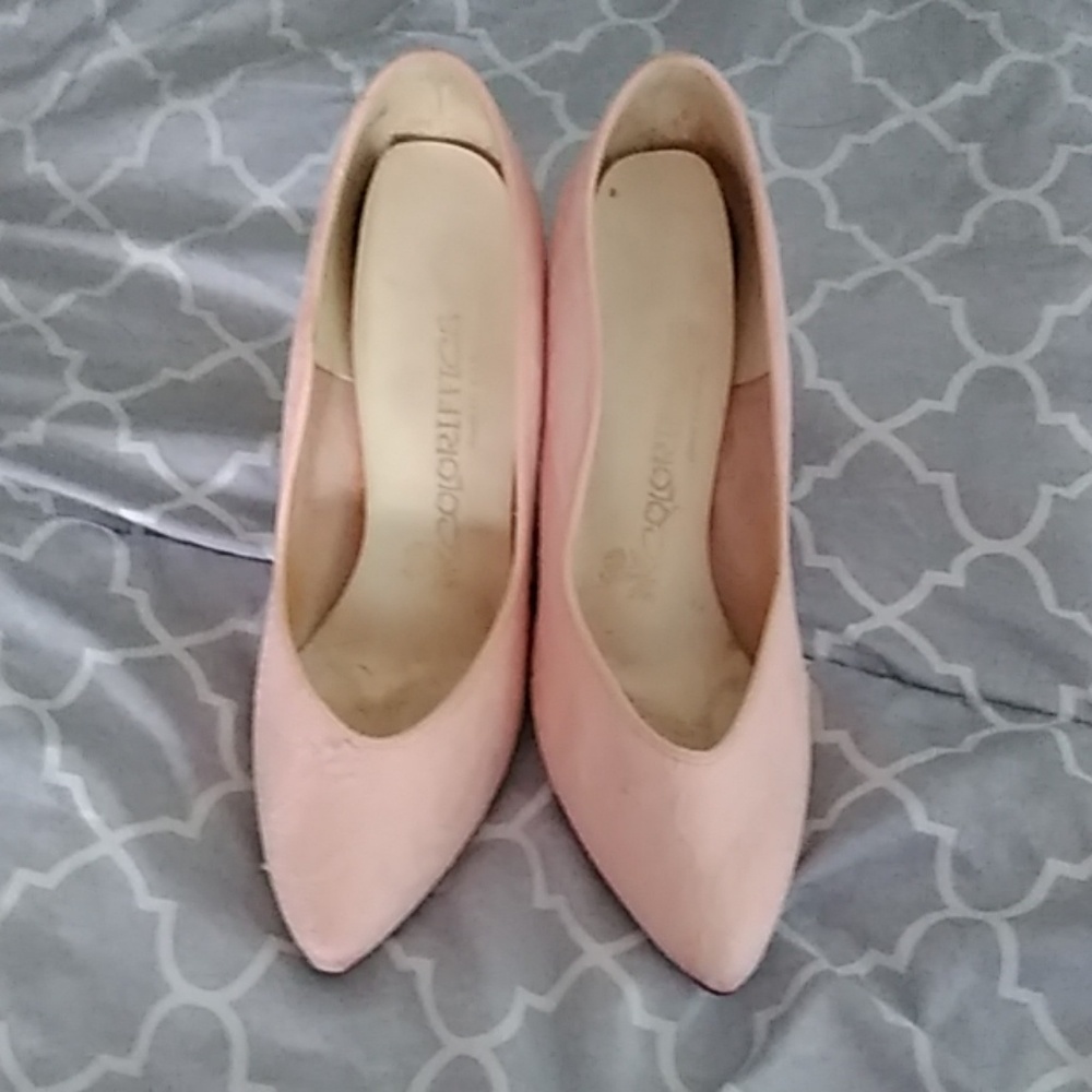 Pretty pink lace shoes.